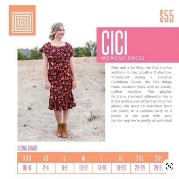 NWT - LulaRoe Cici Dress (L) - Picture 6 of 6